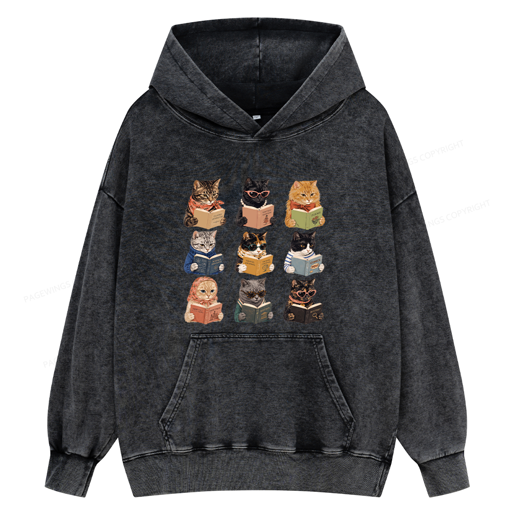 Pagewings Fashion Book Lover Unisex Washed Hoodie