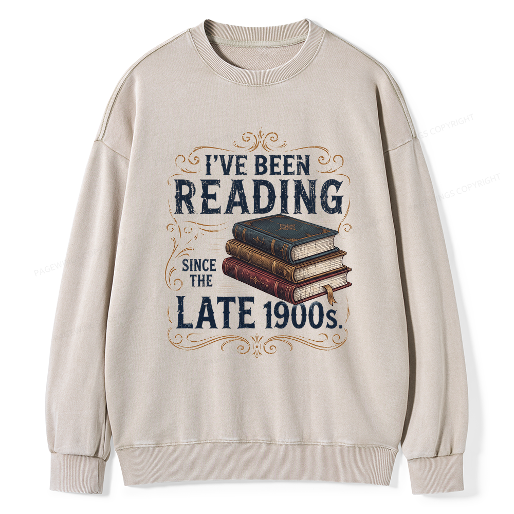 Pagewings Vintage Reading Since Late 1900s Unisex Washed Sweatshirt