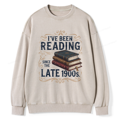 Pagewings Vintage Reading Since Late 1900s Unisex Washed Sweatshirt