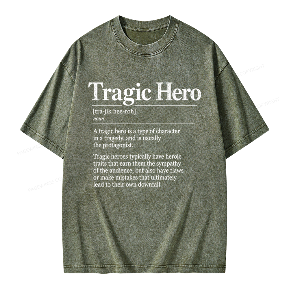 Pagewings Tragic Hero Unisex Washed T-shirt