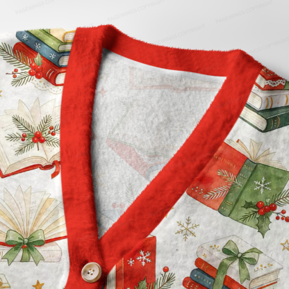 Pagewings Christmas Bookish Light Knit Unisex Cardigan Sweaters