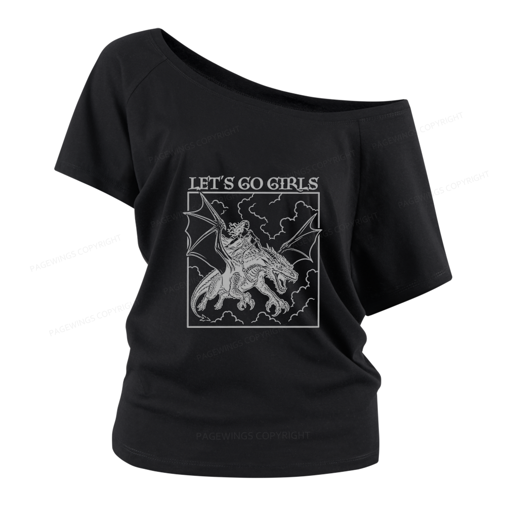 Pagewing Let's Go Girls Women Off Shoulder T-shirts