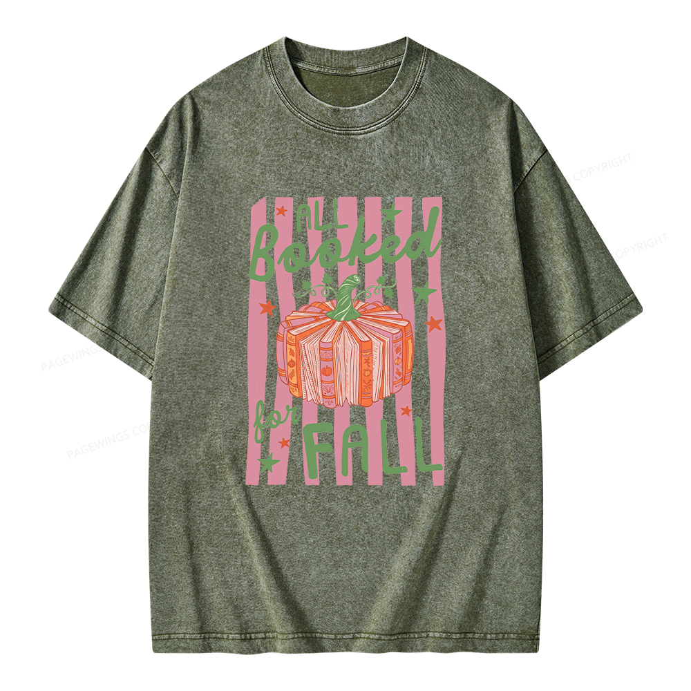 Pagewings All Booked for Fall Unisex Washed T-shirt