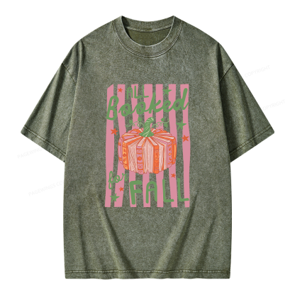 Pagewings All Booked for Fall Unisex Washed T-shirt