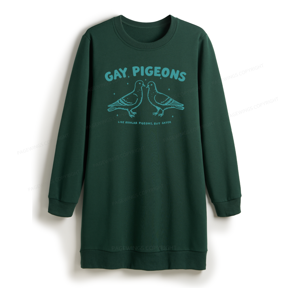 Pagewings Gay Pigeons Sweatshirt Dress
