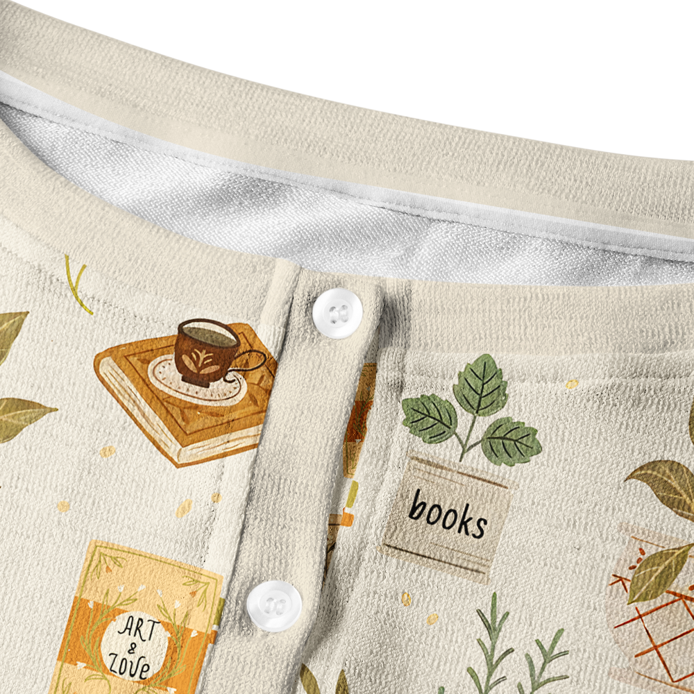 Pagewings Cozy Reading Crew Neck Cardigan Sweaters