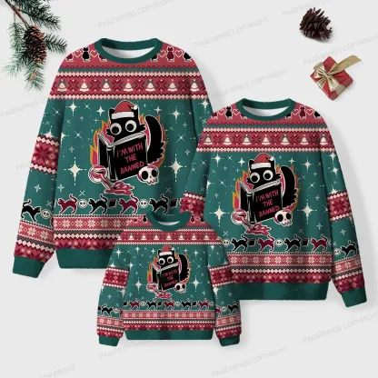 Pagewings I'm With The Banned Unisex Ugly Knit Sweatshirt
