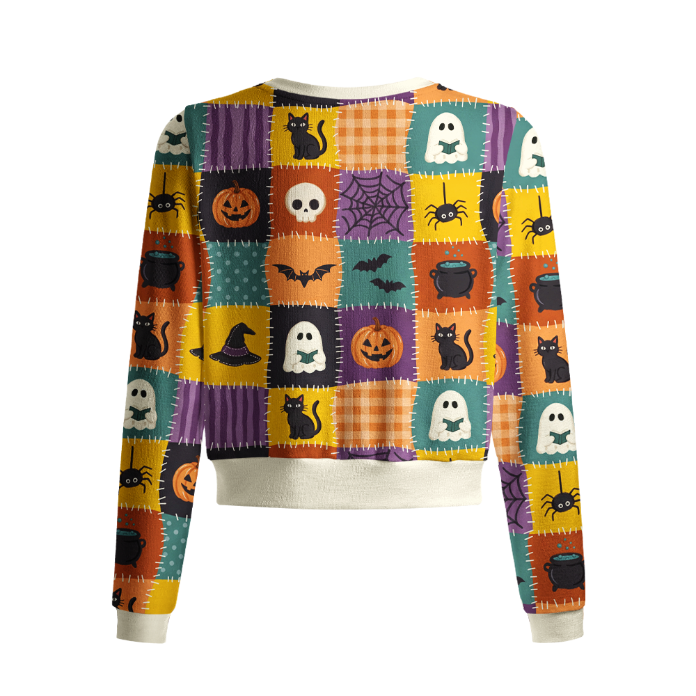 Pagewings Ghosts Love Reading Crew Neck Cardigan Sweaters