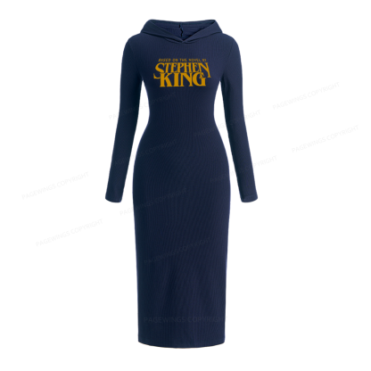 Pagewings Based On A Novel By Horror Writer Hooded Knit Dress