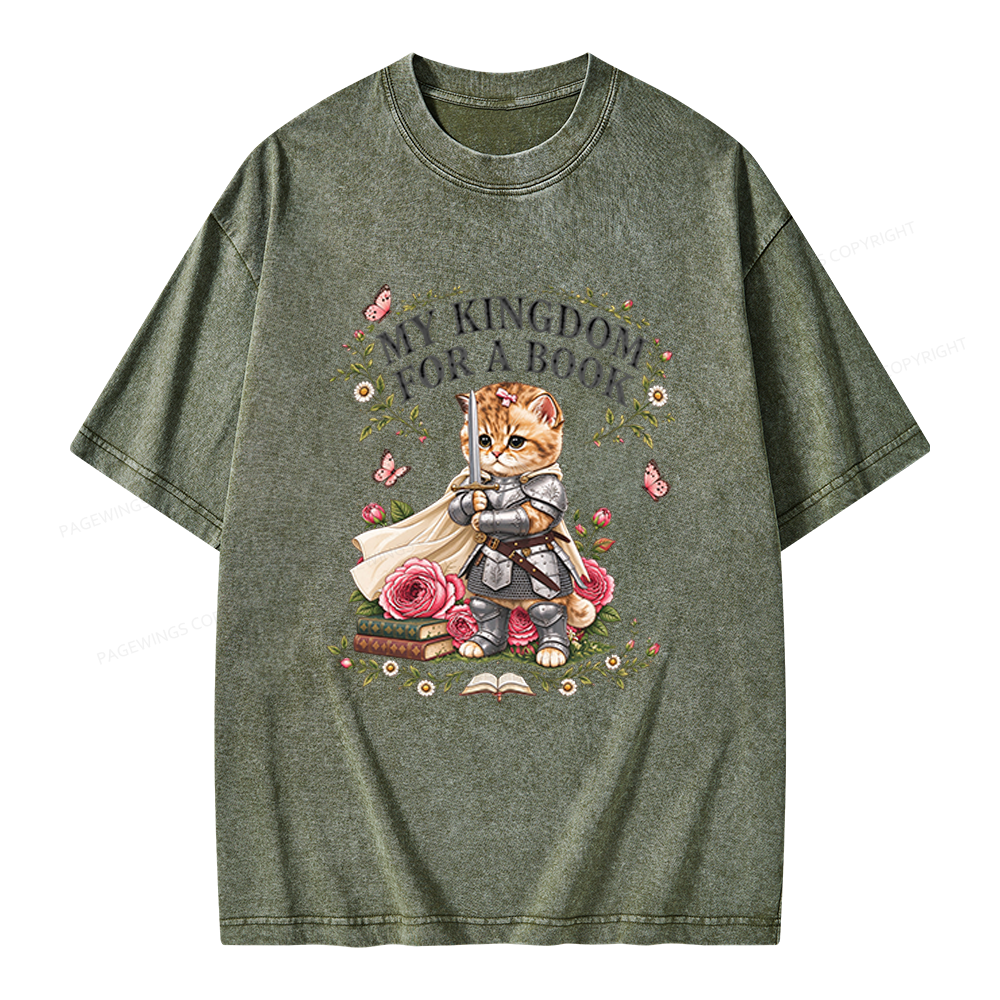 Pagewings My Kingdom For A Books Unisex Washed T-shirt
