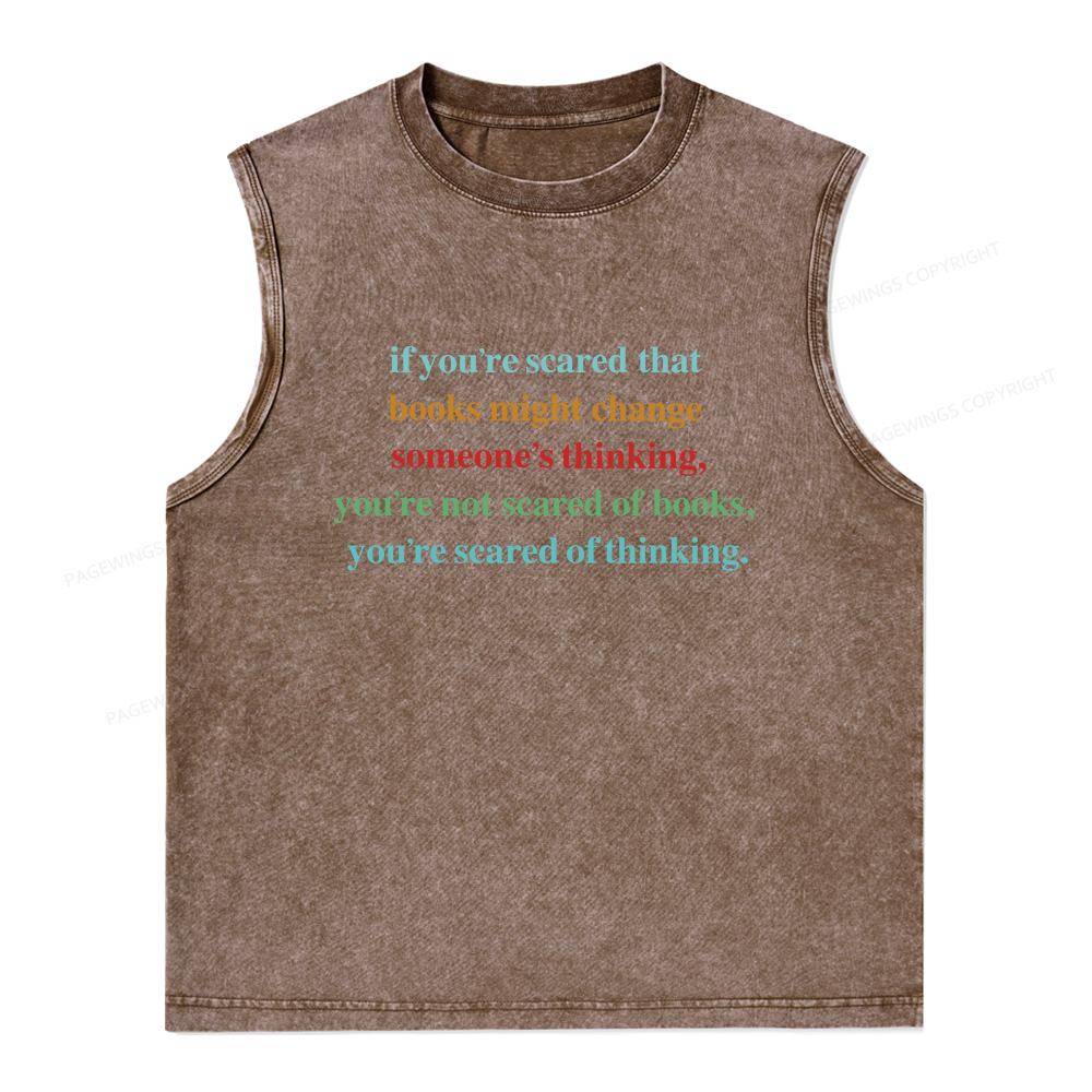 Pagewings Censorship Social Justice Shirt Booktrovert Unisex Washed Tank Top