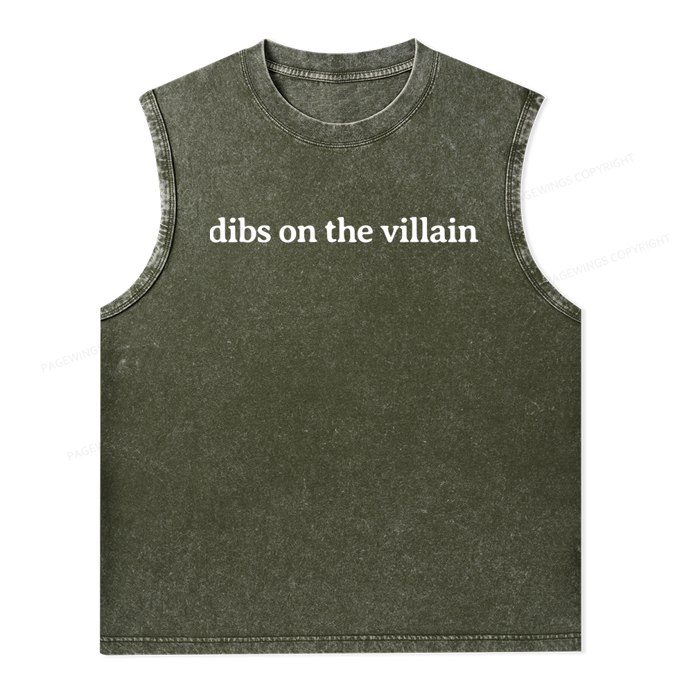 Pagewings Dibs On The Villain Unisex Washed Tank Top