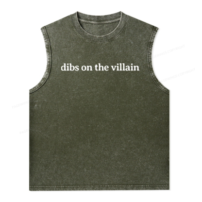 Pagewings Dibs On The Villain Unisex Washed Tank Top