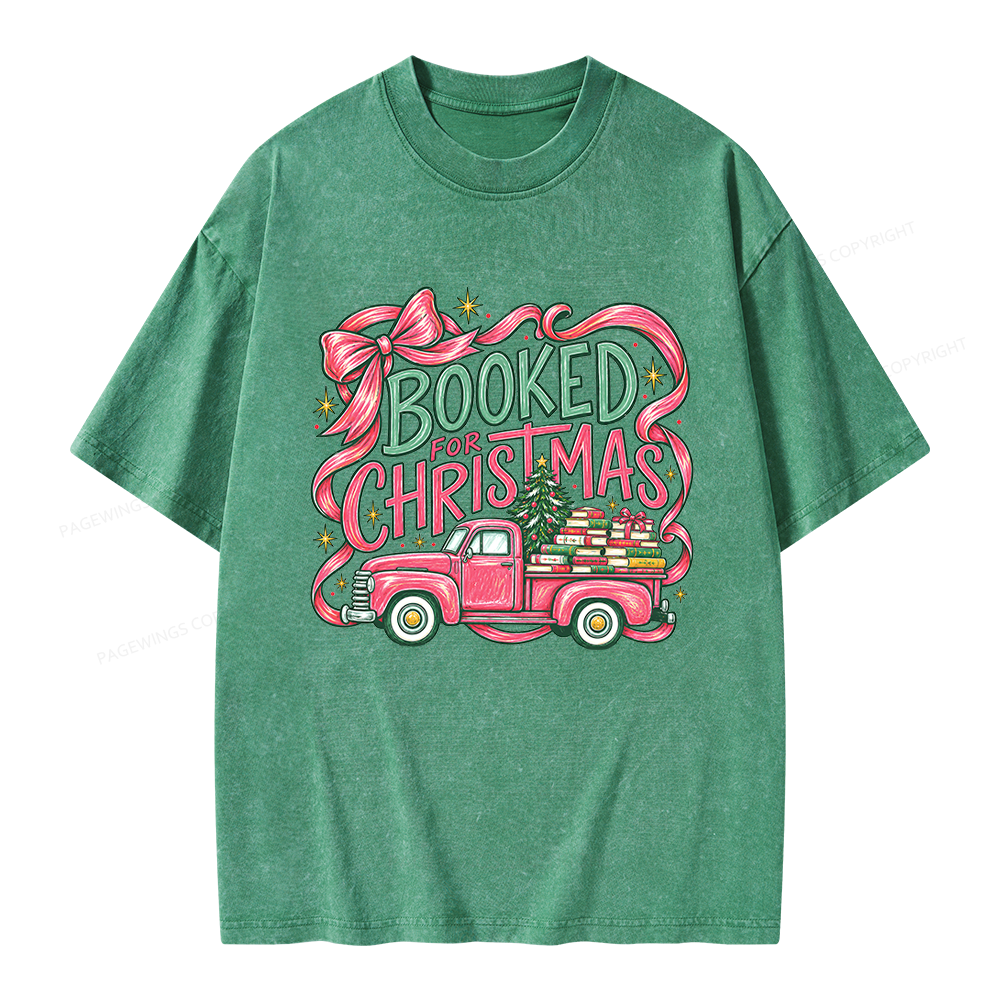 Pagewings Booked For Christmas Unisex Washed T-shirt