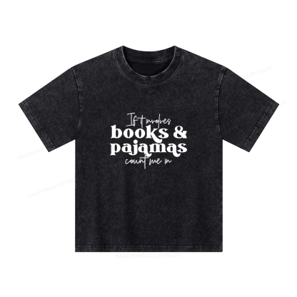 Pagewings Involves Books And Pajamas Count Me Unisex Kids Washed T-shirt