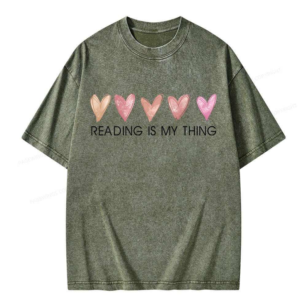 Pagewings Reading is My Thing Unisex Washed T-shirt