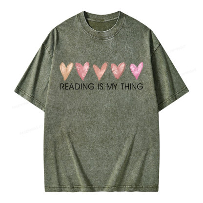 Pagewings Reading is My Thing Unisex Washed T-shirt