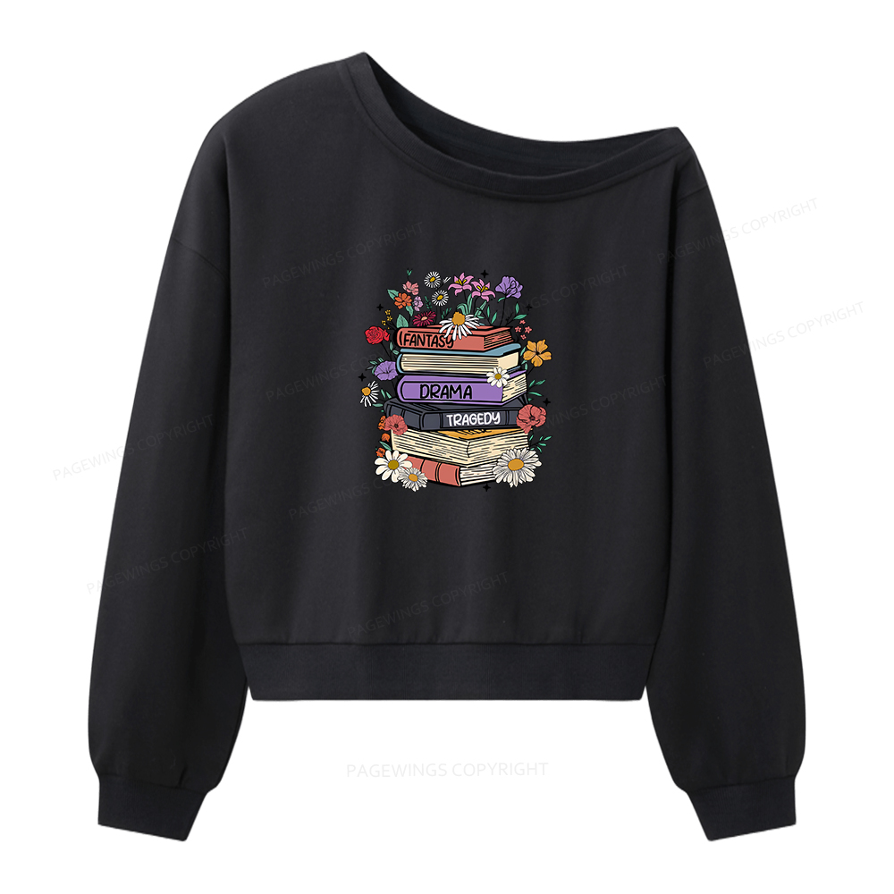 Pagewings Book Lover Women Off Shoulder Sweatshirt