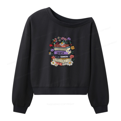 Pagewings Book Lover Women Off Shoulder Sweatshirt