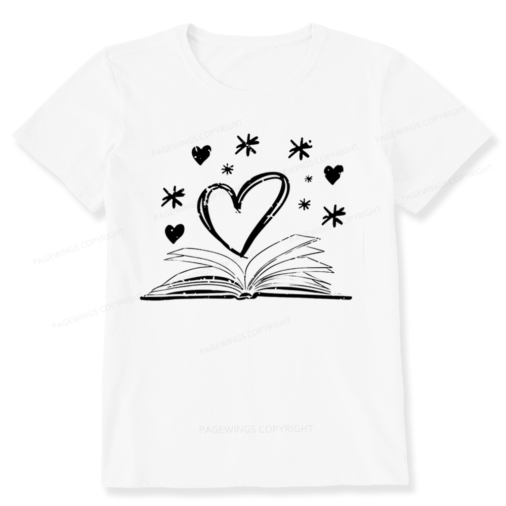 Pagewings Bookworm Librarian Valentines Day Book Unisex Classic T-shirt