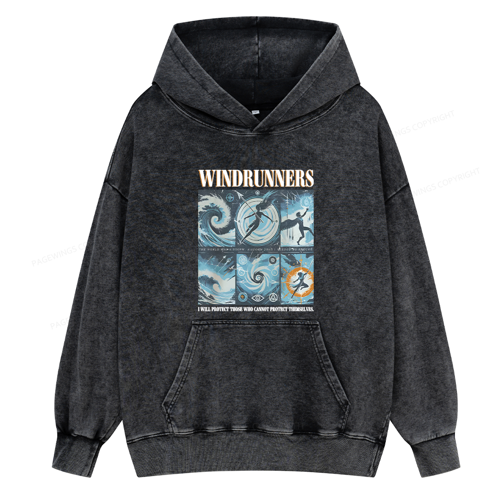 Pagewings Windrunners Unisex Washed Hoodie