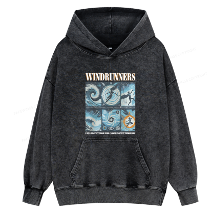 Pagewings Windrunners Unisex Washed Hoodie