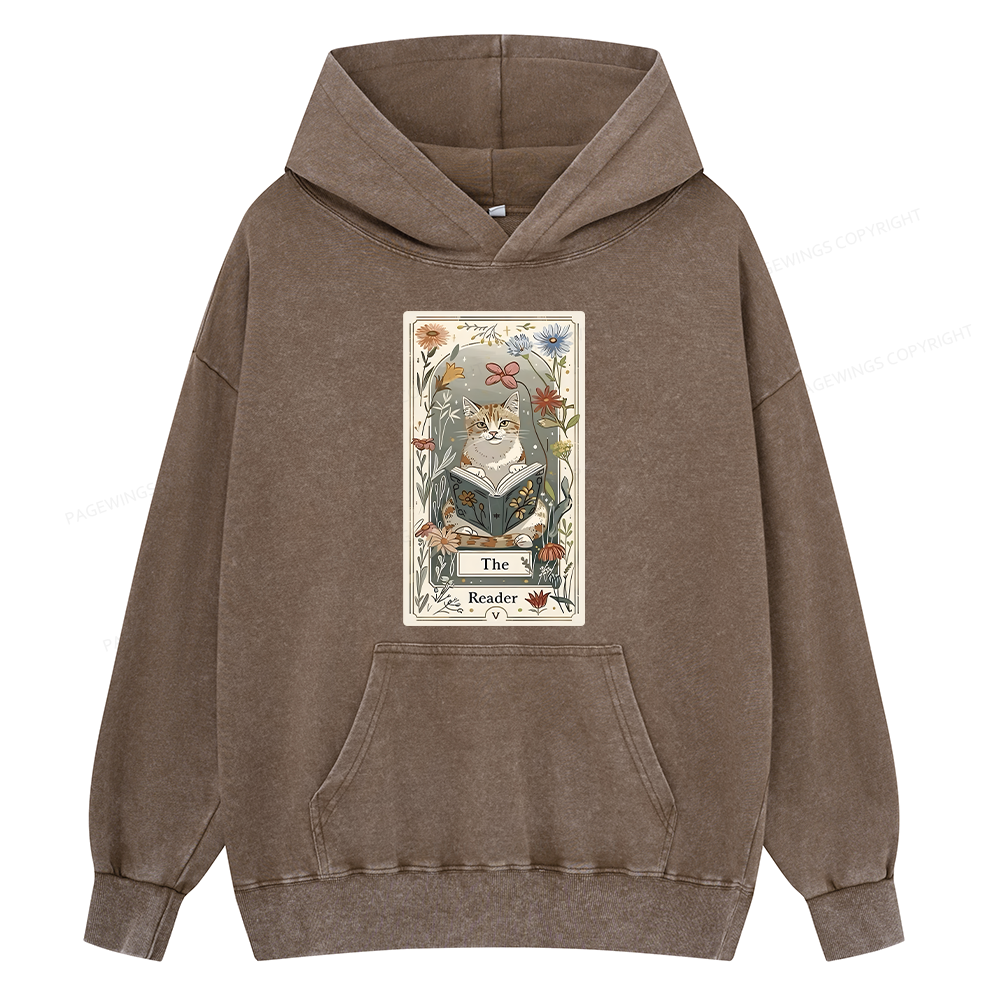 Pagewings The Reader Unisex Washed Hoodie