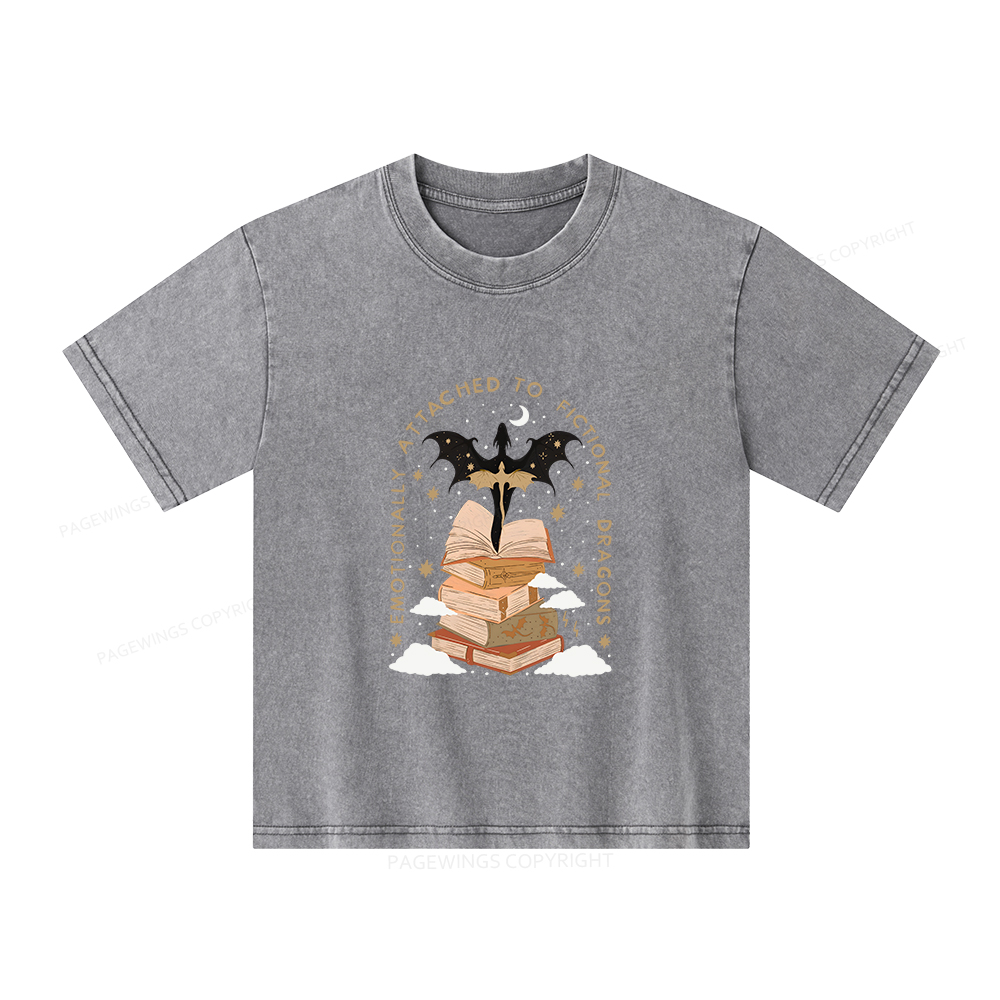 Pagewings Fantasy Romance Reader Gift Romantacy Unisex Kids Washed T-shirt