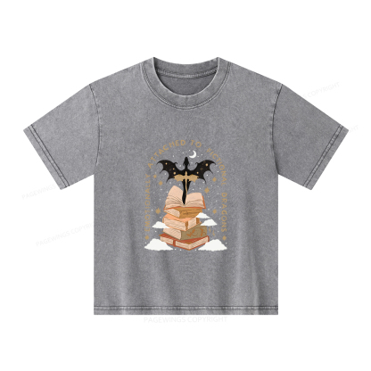 Pagewings Fantasy Romance Reader Gift Romantacy Unisex Kids Washed T-shirt