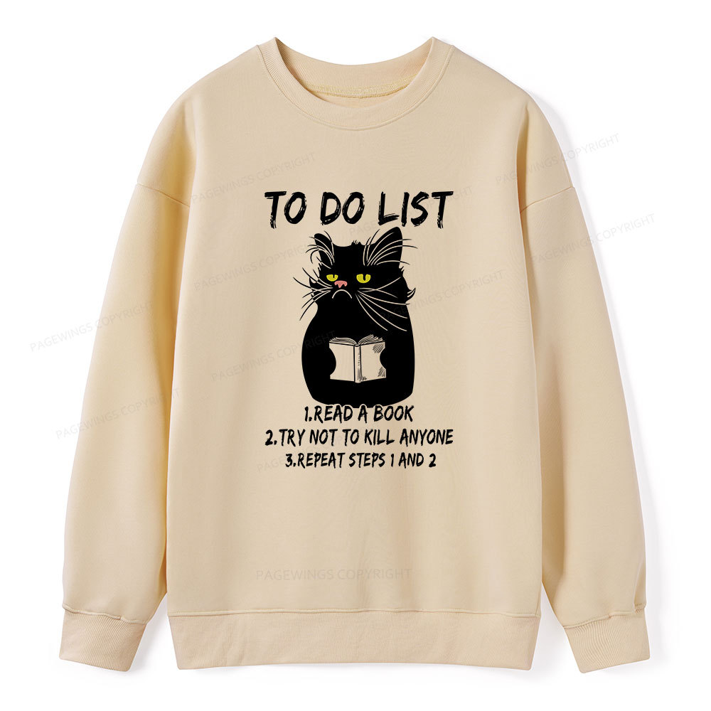 Pagewings Black Cat To Do List Unisex Classic Sweatshirt