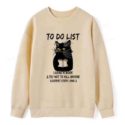 Pagewings Black Cat To Do List Unisex Classic Sweatshirt