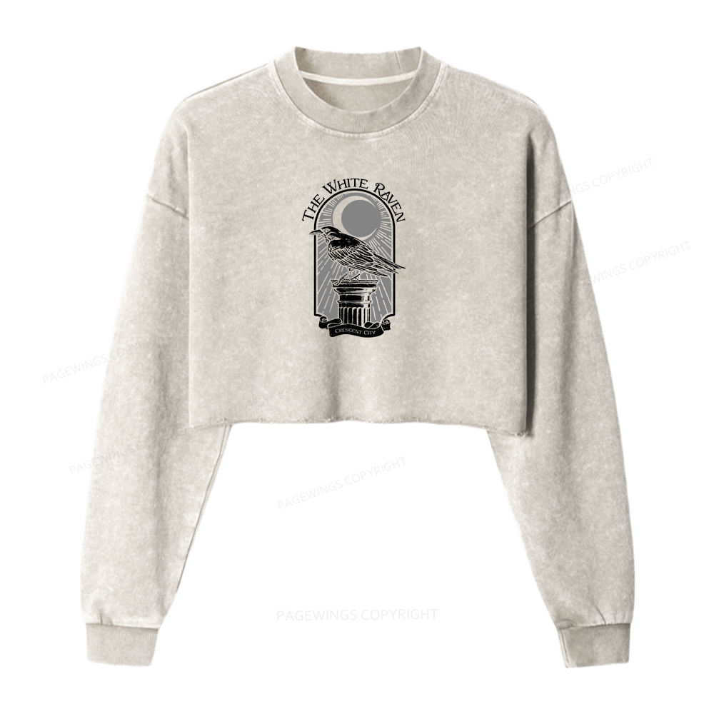 Pagewings Fantasy Readers Washed Crop Sweatshirt