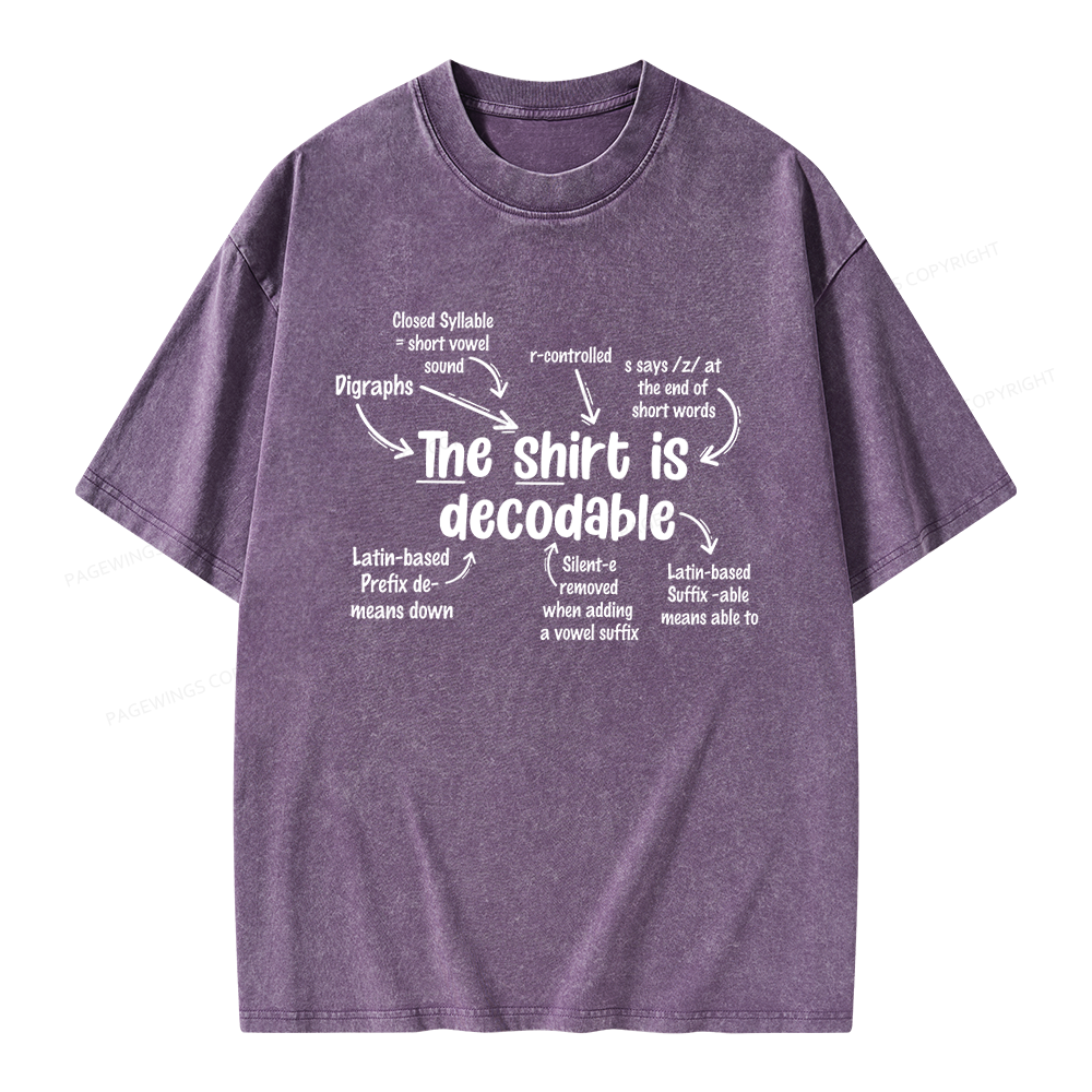 Pagewings The Shirt Is Decodable Unisex Washed T-shirt
