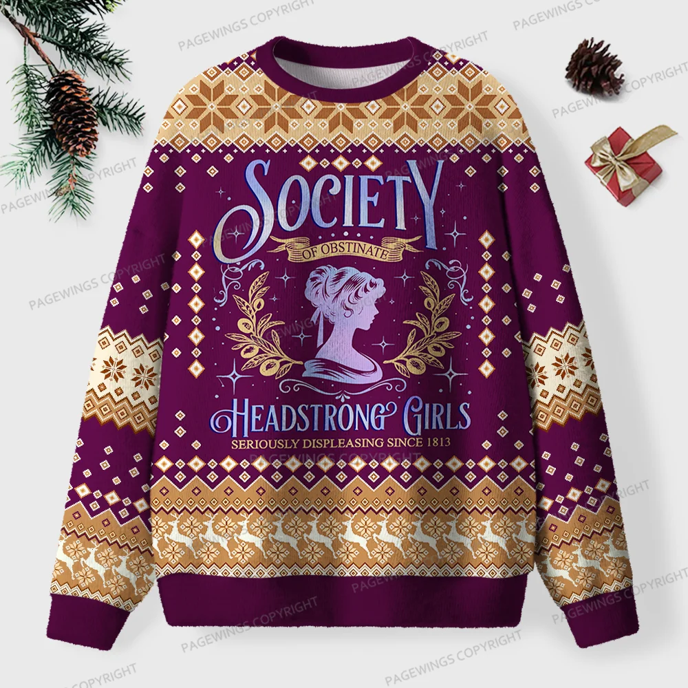 Pagewings He Sees What You've Been Reading Unisex Ugly Knit Sweatshirt
