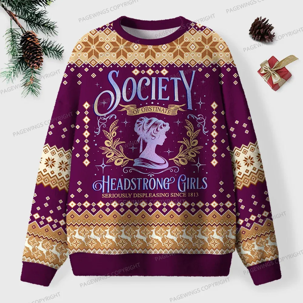 Pagewings He Sees What You've Been Reading Unisex Ugly Knit Sweatshirt