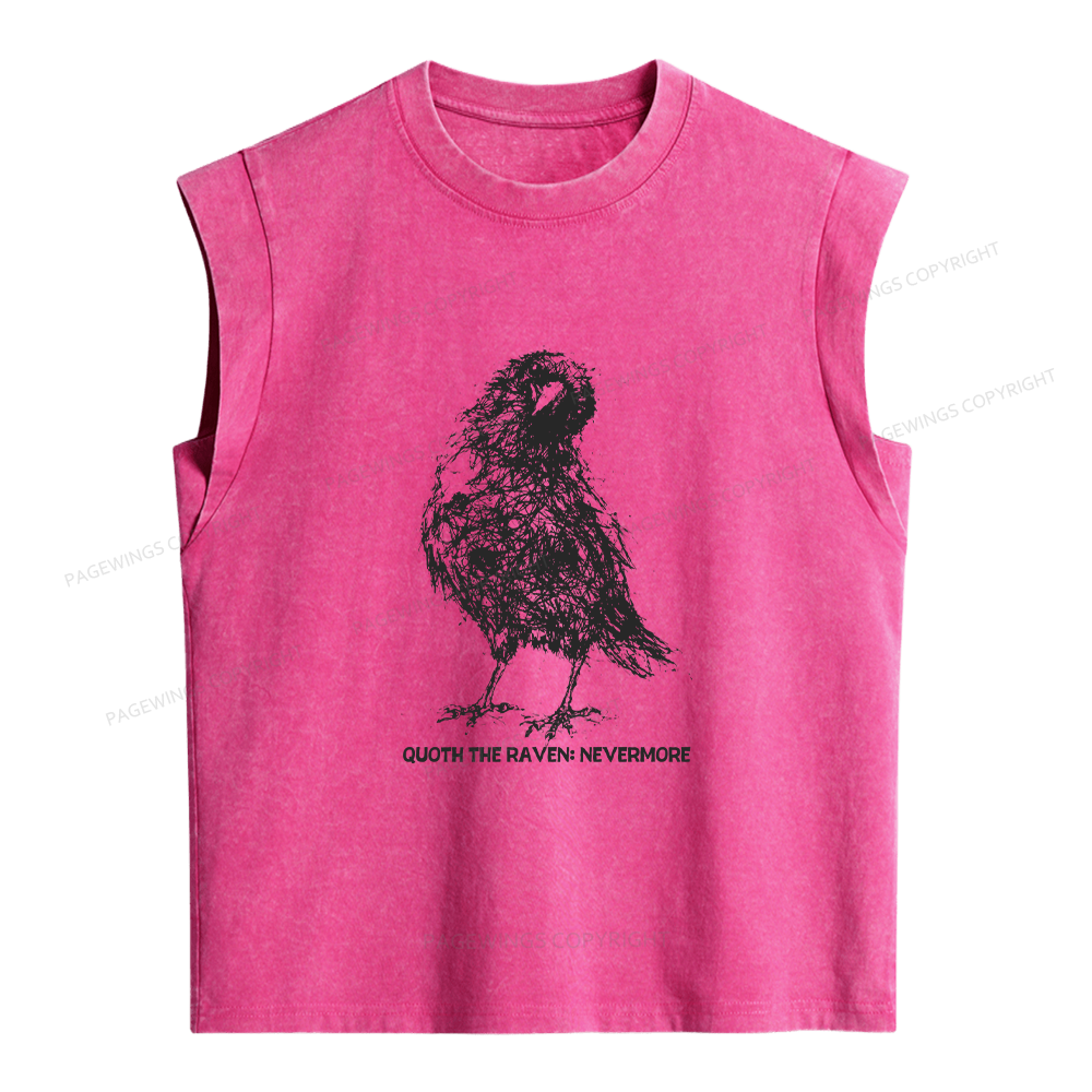 Pagewings Nevermore Crow Women's Washed Tank Top