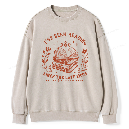 Pagewings I’ve Been Reading Since The Late 1900s Unisex Washed Sweatshirt