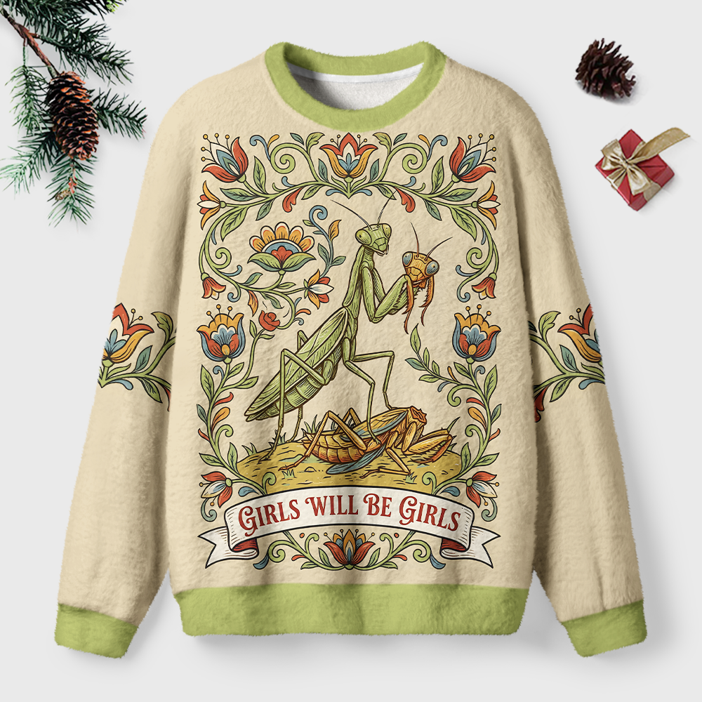 Pagewings Girls Will Be Girls Unisex Ugly Light Knit Sweatshirt