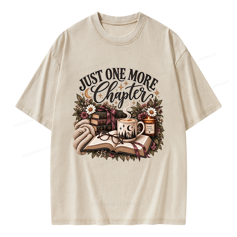 Pagewings Just One More Chapter Unisex Washed T-shirt