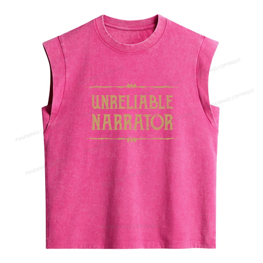 Pagewings Unreliable Narrator Women's Washed Tank Top