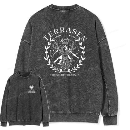 Pagewings Fireheart Embroidery Unisex Washed Sweatshirt