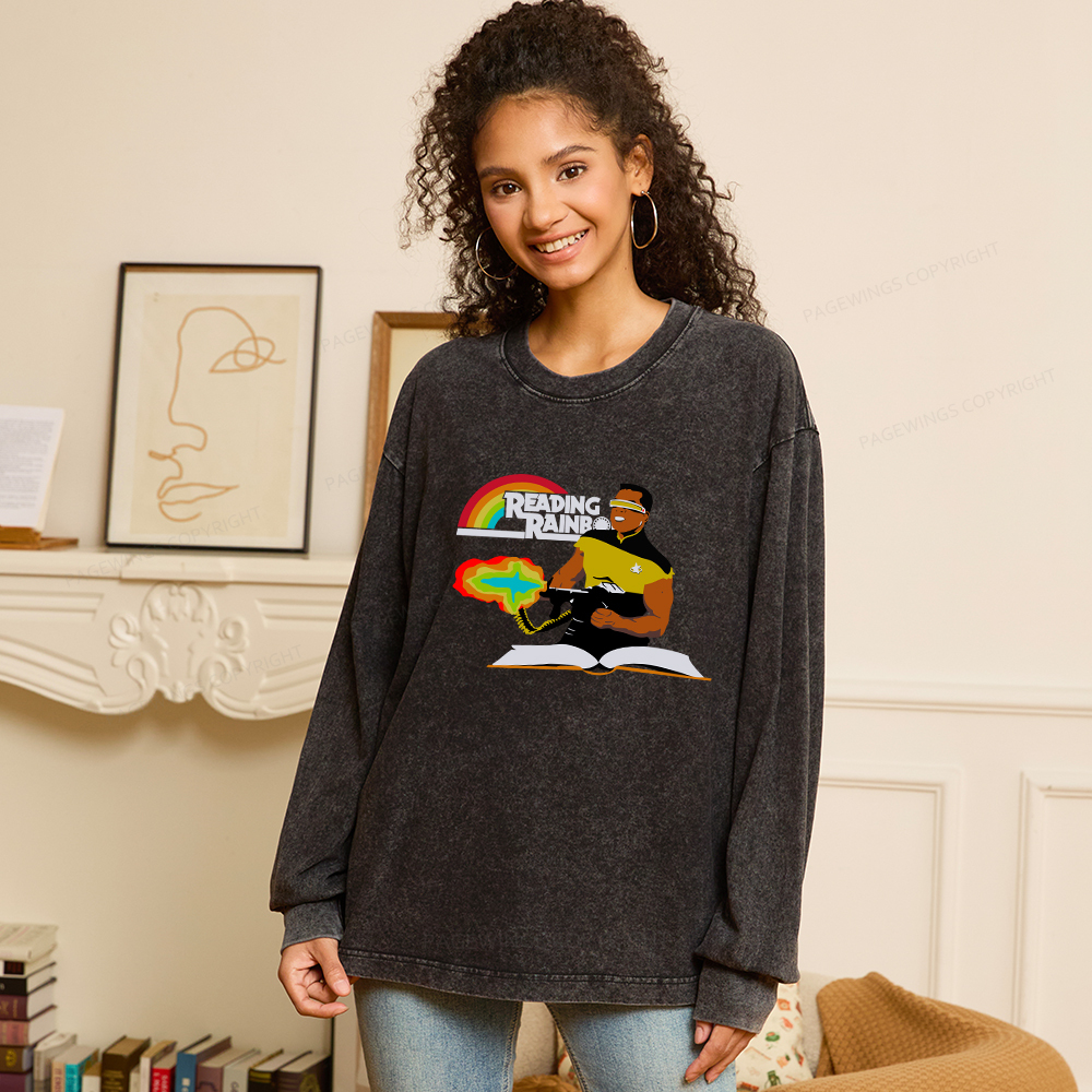 Pagewings Reading Rambo Unisex Washed Long Sleeve T-shirt