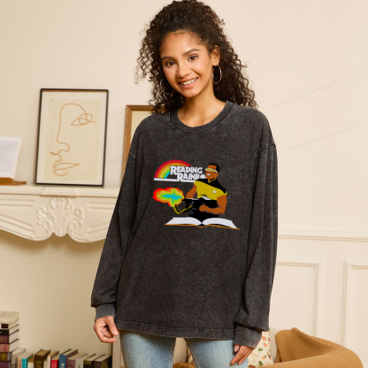 Pagewings Reading Rambo Unisex Washed Long Sleeve T-shirt