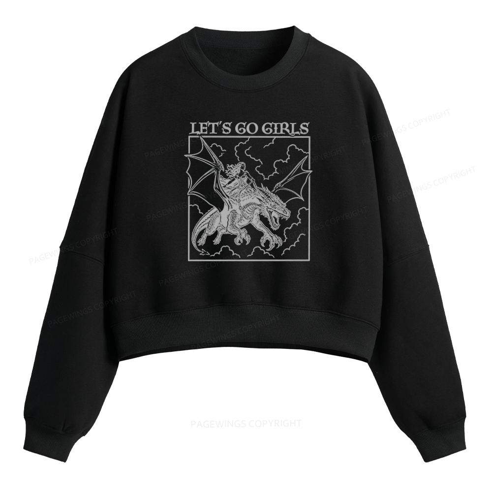 Pagewing Let's Go Girls Fleece Crop Sweatshirt