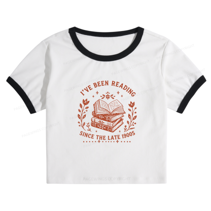 Pagewings I’ve Been Reading Since The Late 1900s Baby Tee Cropped Ringer T-Shirt
