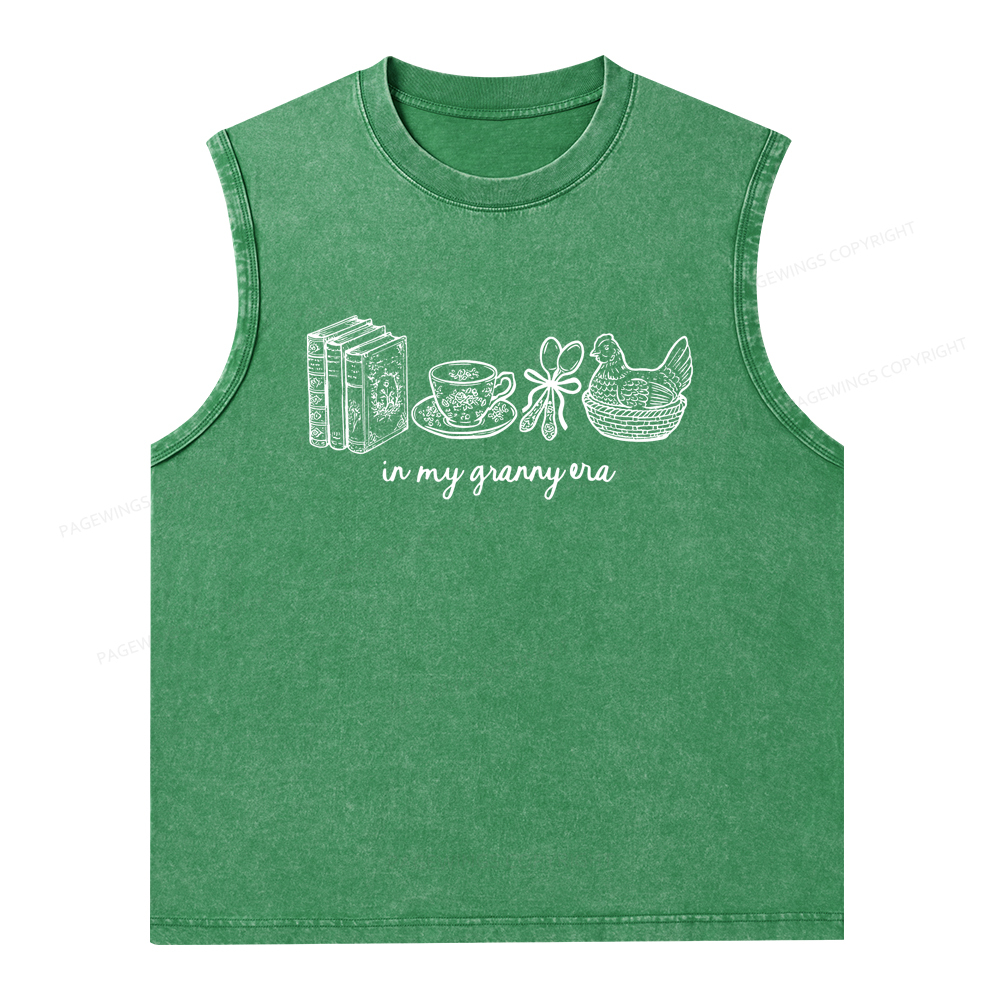 Pagewings In My Granny Era Unisex Washed Tank Top