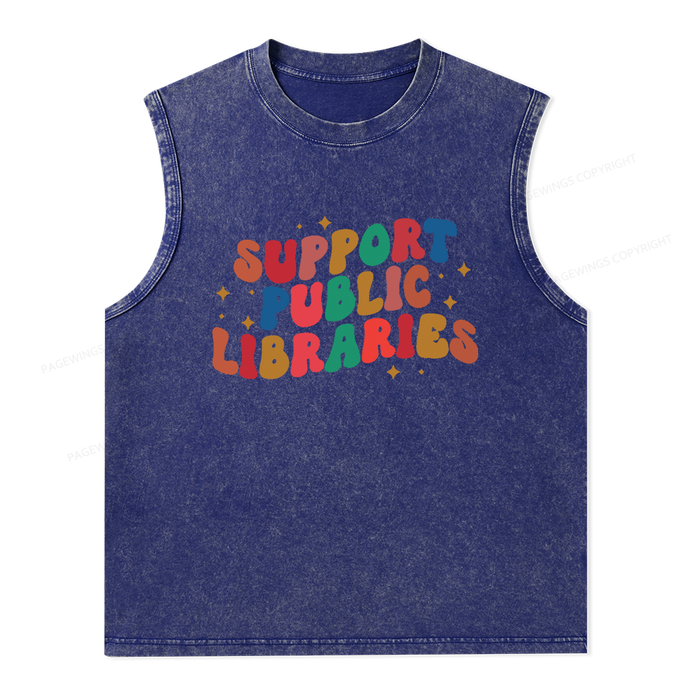 Pagewings Public Library Sweatshirt Unisex Washed Tank Top