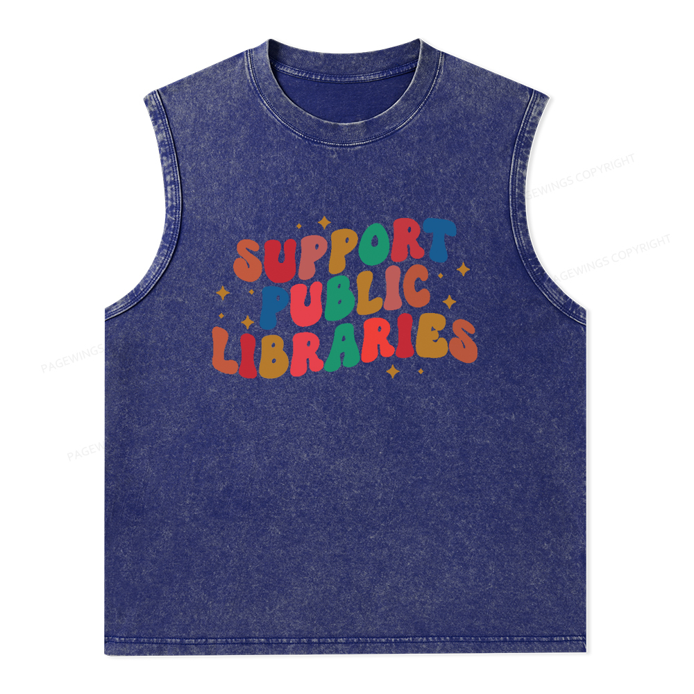 Pagewings Public Library Sweatshirt Unisex Washed Tank Top