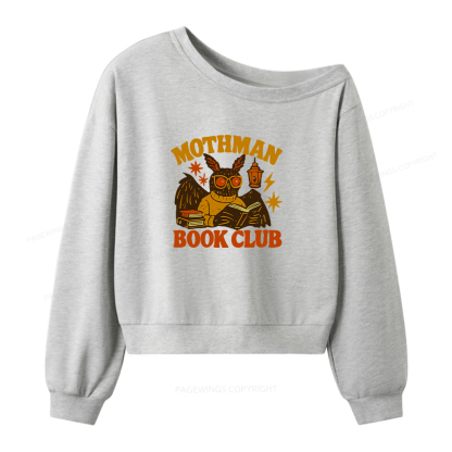 Pagewings Mothman Book Club Women Off Shoulder Sweatshirt