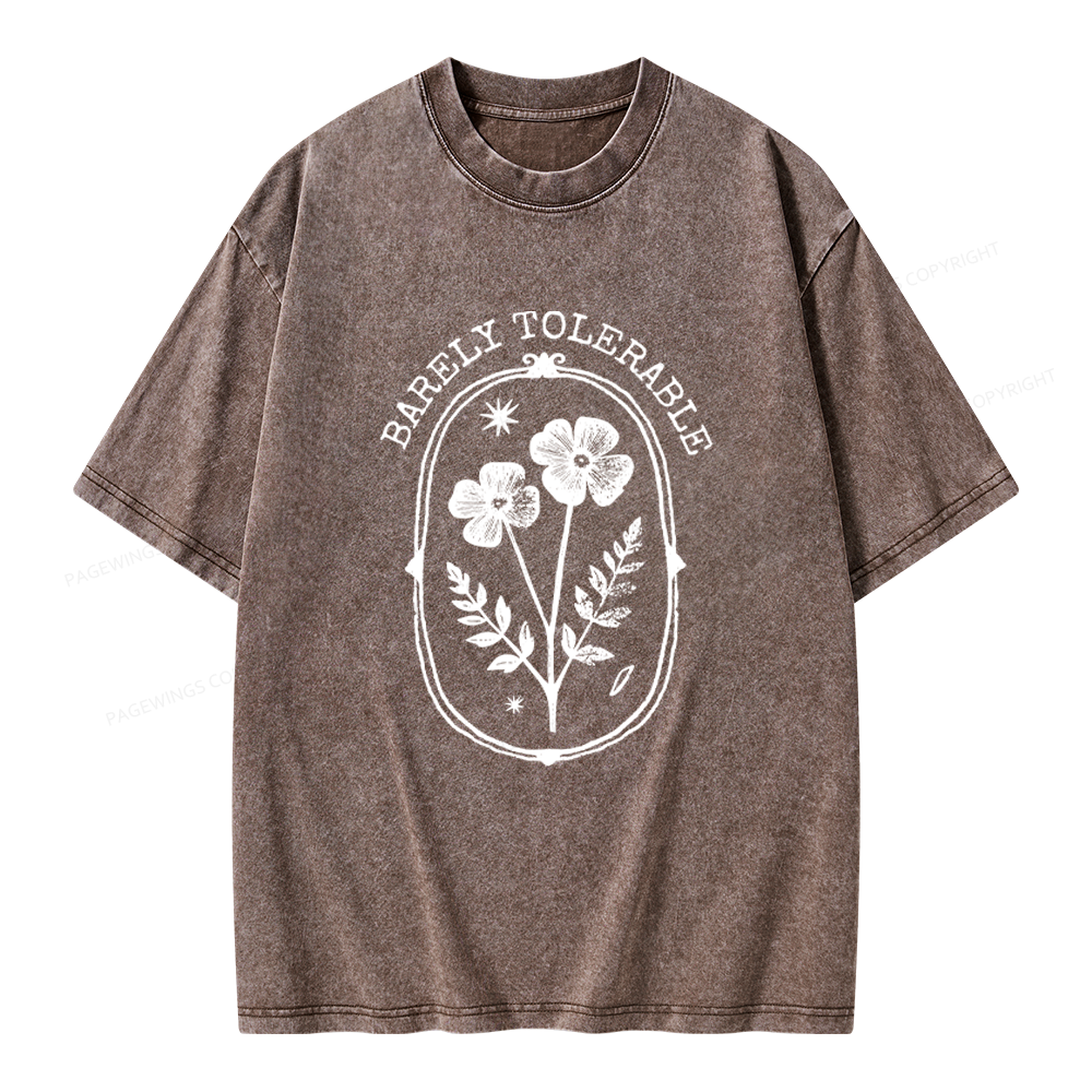 Pagewings Barely Tolerable Unisex Washed T-shirt